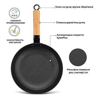 Сковорода для смаження Fissman SEAGREEN 24x4,5 см з дер. ручкою (емальований чавун) (4000) Сковорода для смаження Fissman SEAGREEN 24x4,5 см з дер. ручкою (емальований чавун) (4000)