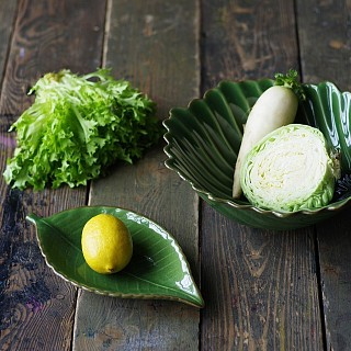 Блюдо Fissman глубокое GREEN 35,5x22x5,5 см керамика (6192)