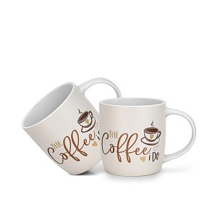 Набор из 2-х кружек Fissman THE COFFEE I DO 310 мл фарфора (3710)