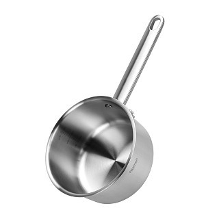 Ківш Fissman MASTER CHEF 16x9 см / 1,6 л зі скляною кришкою нержавіюча сталь (15094)