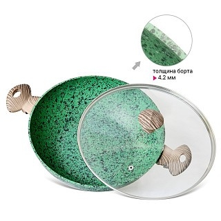 Сковорідка ВОК Fissman MALACHITE 30x9 см (4309) Сковорідка ВОК Fissman MALACHITE 30x9 см (4309)