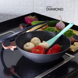 Вок Fissman DIAMOND GREY 3,6 л со стеклянной крышкой (14302) Вок Fissman DIAMOND GREY 3,6 л со стеклянной крышкой (14302)