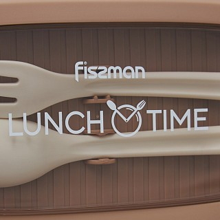 Ланч-бокс Fissman з двома відділенням 19,7х14х8,2 см 850 мл, колір коричневий пластик (16752)