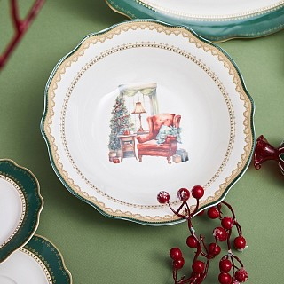 Салатник Fissman 23,5x6,5 см CHRISTMAS EVE порцеляна (13757)