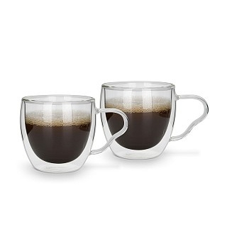 Набор из 2-х стаканов Fissman с двойными стенками 90 мл жаропрочное стекло (16495)