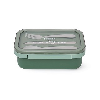Ланч-бокс Fissman з двома відділенням 20,5х13,5х7,8 см 800 мл, колір зелений нержавіюча сталь (16758)