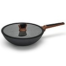 Сковородка-вок Fissman DIAMOND 28x8 см 3,6 со стеклянной крышкой (14303)