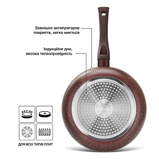 Сковорідка глибока для смаження Fissman MOSSES STONE 28x 7,5 см (14700)
