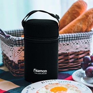 Термос для їжі Fissman 900 мл в чорному чохлі нержавіюча сталь (9856) Термос для їжі Fissman 900 мл в чорному чохлі нержавіюча сталь (9856)