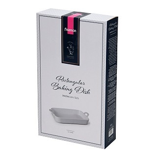 Прямоугольная форма для запекания Fissman 34х23х6 см / 2,2 л фарфор (14155)