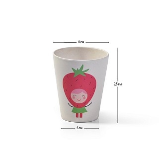 Стакан для дітей бамбукове волокно Fissman 300 мл Полуничка (8358) Стакан для дітей бамбукове волокно Fissman 300 мл Полуничка (8358)