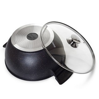 Каструля Fissman GRANDE 32x15 см / 9,3 л зі скляною кришкою алюміній з антипригарним покриттям (14322)