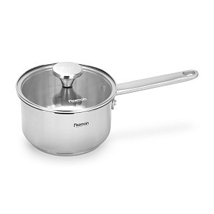 Ковш Fissman MASTER CHEF 16x9 см/1,6 л со стеклянной крышкой нержавеющая сталь (15094)