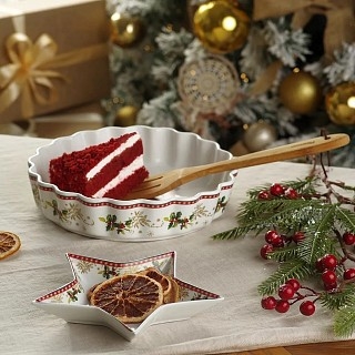 Блюдо Fissman CHRISTMAS 19 см в форме звезды фарфор (13789)