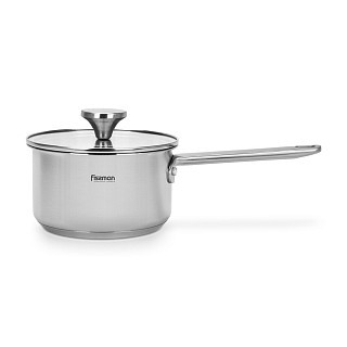 Ківш Fissman MASTER CHEF 16x9 см / 1,6 л зі скляною кришкою нержавіюча сталь (15094)