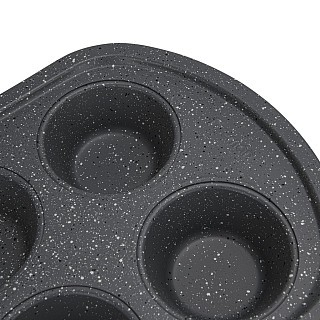 Форма для випічки 6-ти кексів Fissman 32x20x3,5 см вуглецева сталь з антипригарним покриттям (5679)