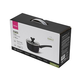 Ківш Fissman 16x8 см / 1,39 л ANGELA зі скляною кришкою алюміній з антипригарним покриттям (14604) Ківш Fissman 16x8 см / 1,39 л ANGELA зі скляною кришкою алюміній з антипригарним покриттям (14604)