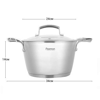 Каструля Fissman MILLENIUM 24x14 см / 5,6л з кришкою (5364) Каструля Fissman MILLENIUM 24x14 см / 5,6л з кришкою (5364)