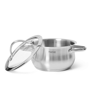 Кастрюля со стеклянной крышкой Fissman VALERY 16x8 см на 1,6 л (5411)