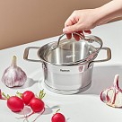 Каструля Fissman TIERNO 16x9,5 см / 1,5 л зі скляною кришкою нержавіюча сталь (5489)