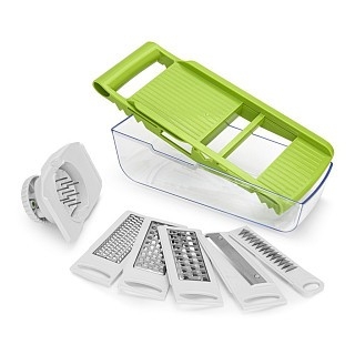 Терка-шинковказ Fissman с контейнером 32x14x9 см с 5 сменными лезвиями нерж. сталь (18639)