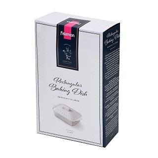 Прямоугольная форма для запекания Fissman 25х19х13 см / 1,6 л с крышкой фарфор цена за шт (14173)