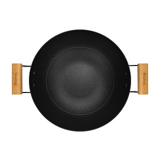 Вок Fissman SEAGREEN 30x10,5 см 5л с деревянной ручкой облегченный эмалированный чугун (4011)