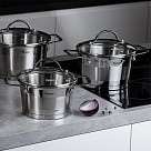 Каструля Fissman TIERNO 16x9,5 см / 1,5 л зі скляною кришкою нержавіюча сталь (5489)