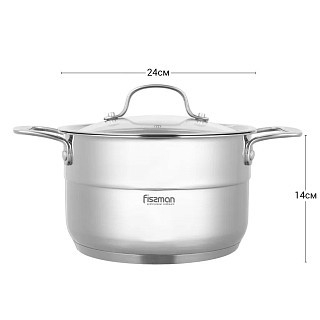 Каструля Fissman NORDIA 24x14 см / 6,4 л з кришкою (5374) Каструля Fissman NORDIA 24x14 см / 6,4 л з кришкою (5374)