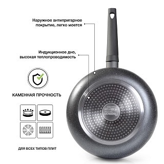Сковорода для блинов Fissman GREY STONE 23x2 см (4976) Сковорода для блинов Fissman GREY STONE 23x2 см (4976)