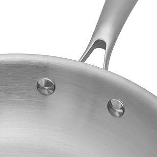 Сковорідка глибока Fissman AETERNUM 24x7 см зі скляною кришкою нержавіюча сталь (15106)