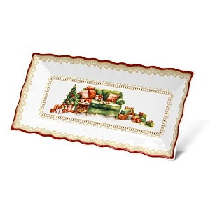 Блюдо Fissman CHRISTMAS AVE прямоугольное 28х12,5 см фарфор (16035)