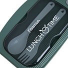 Ланч-бокс Fissman з двома відділенням 20,5х13х6,5 см / 1000 мл, колір зелений пластик (16743)