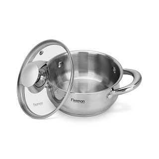 Каструля Fissman зі скляною кришкою GULLIVER 14x6 см / 0,9 л нержавіюча сталь (5417) Каструля Fissman зі скляною кришкою GULLIVER 14x6 см / 0,9 л нержавіюча сталь (5417)