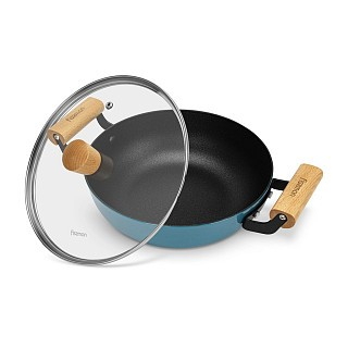 Cотейник Fissman SEAGREEN 24x7 см / 2,5 л з скляною кришкою антипригарним покриттям (4022)