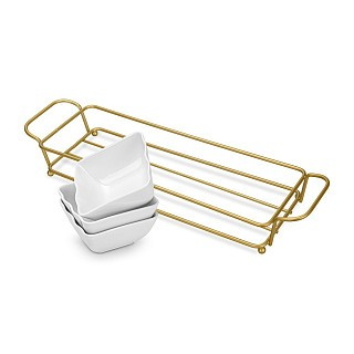 Мінажниця Fissman 35,8х10,7х6,3 см на сталевій підставці порцеляна (16109)