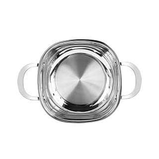 Кастрюля Fissman EXCLUSIVE PRO 20x10 см/3,0 л со стеклянной крышкой нержавеющая сталь (5541)