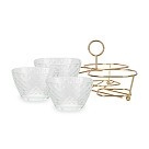 Мінажниця Fissman 22x22x13 см на металевій підставці 3 секції по 280 мл скло (16394)