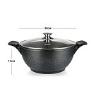 Каструля Fissman GRANDE 30x14 см / 7,7 л зі скляною кришкою (14321)