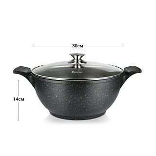 Каструля Fissman GRANDE 30x14 см / 7,7 л зі скляною кришкою (14321) Каструля Fissman GRANDE 30x14 см / 7,7 л зі скляною кришкою (14321)