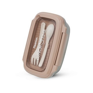 Ланч-бокс Fissman з двома відділенням 19,7х14х8,2 см 850 мл, колір коричневий пластик (16752)