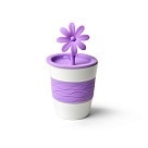 Стакан Fissman 280 мл з силіконовим ободом та кришкою КВІТКА (9369)