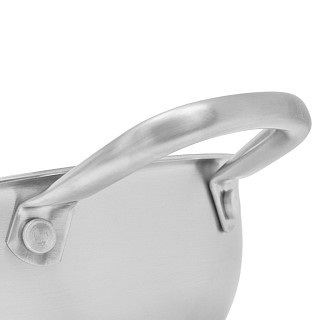 Глубокая сковорода Fissman AETERNUM 24x7 см со стеклянной крышкой нержавеющая сталь (15106)