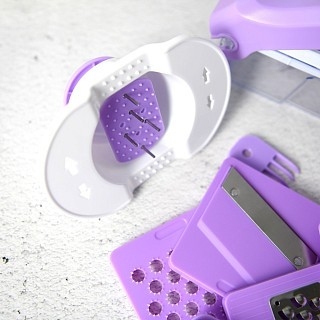 Овощерезка с теркой и контейнером Fissman 27x12x8 см - набор из 11 предметов нержавеющей стали (18643)