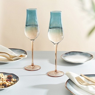 Набор из 2-х бокалов Fissman для шампанского 250 мл. стекло (13683)