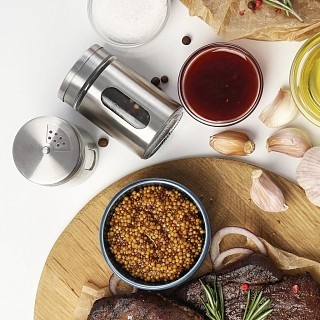 Набор для приправ Fissman 4х80 мл на подставке стекло (6429)