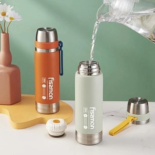 Термос Fissman 600 мл колір світло-зелений нержавіюча сталь (9877)