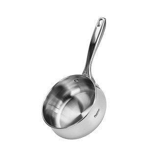 Ковш Fissman ABSOLUTE PRO 16x7,5 см/1,5 л со стеклянной крышкой нержавеющая сталь (5544)