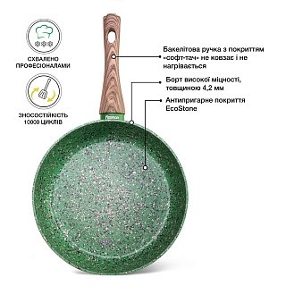 Сковорідка для смаження Fissman MALACHITE 24x4,9 см (4311)