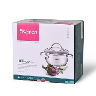 Каструля зі скляною кришкою Fissman LUMINOSA 20x9,5 см на 3 л (5333) Каструля зі скляною кришкою Fissman LUMINOSA 20x9,5 см на 3 л (5333)